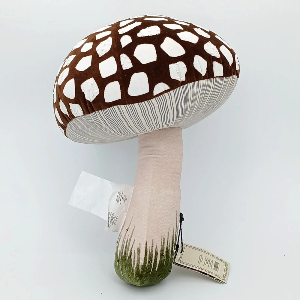 John Derian x Target Velvet Mushroom Pillow Plush Beaded 16
